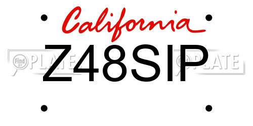 Z48SIP California License Plate