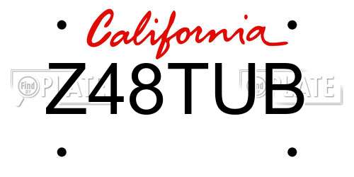 Z48TUB California License Plate