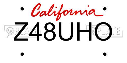 Z48UHO California License Plate