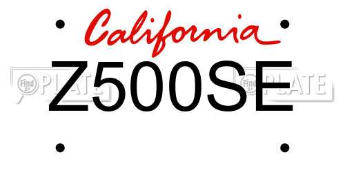 Z500SE California License Plate