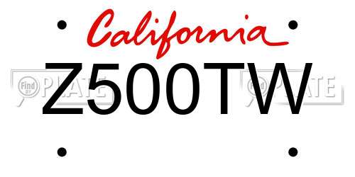 Z500TW California License Plate