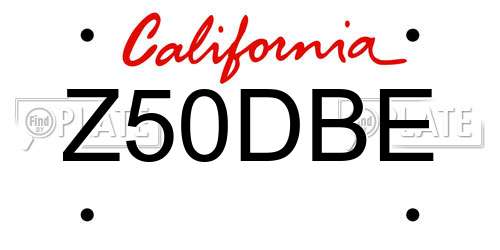 Z50DBE California License Plate