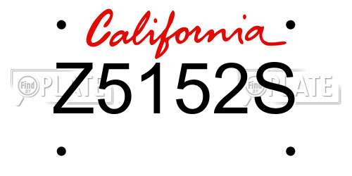 Z5152S California License Plate