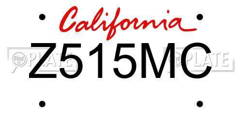 Z515MC California License Plate