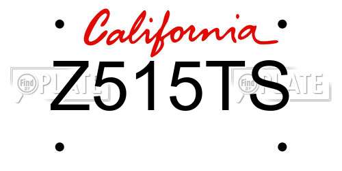 Z515TS California License Plate
