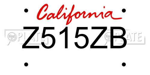 Z515ZB California License Plate