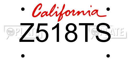 Z518TS California License Plate