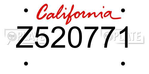 Z520771 California License Plate