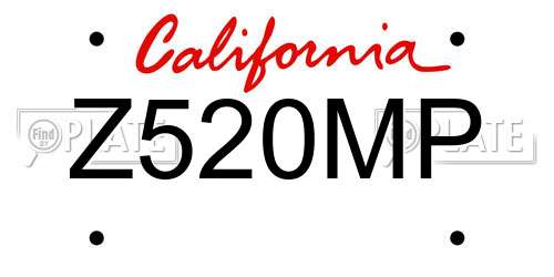 Z520MP California License Plate