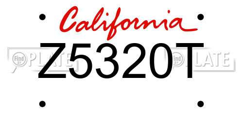 Z5320T California License Plate