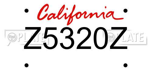 Z5320Z California License Plate