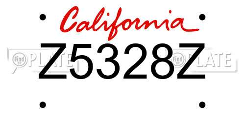 Z5328Z California License Plate