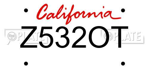 Z532OT California License Plate