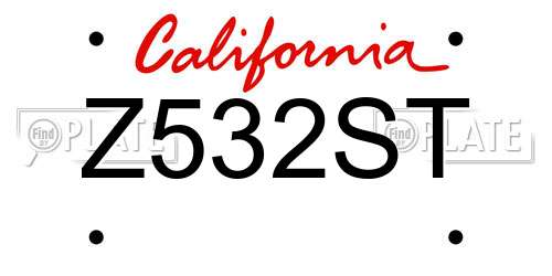 Z532ST California License Plate