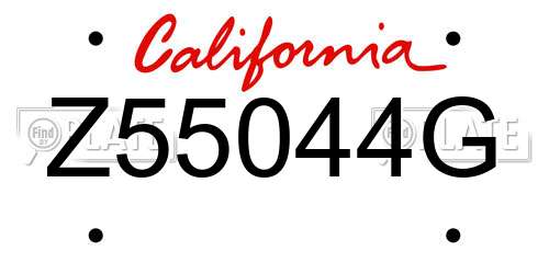 Z55044G California License Plate