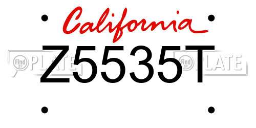 Z5535T California License Plate
