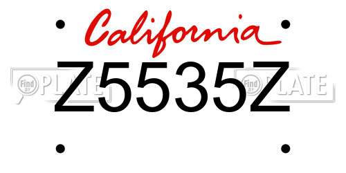 Z5535Z California License Plate