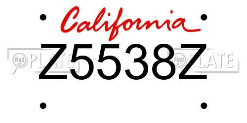 Z5538Z California License Plate