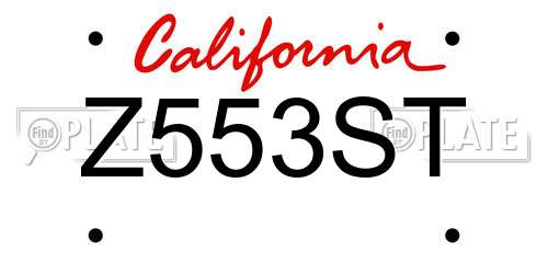 Z553ST California License Plate