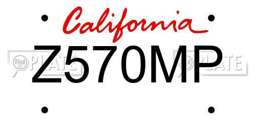 Z570MP California License Plate