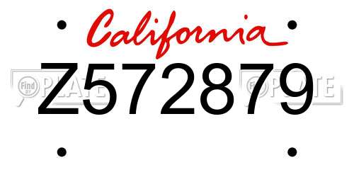 Z572879 California License Plate
