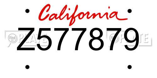 Z577879 California License Plate