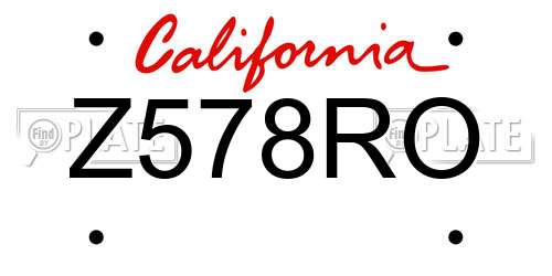 Z578RO California License Plate