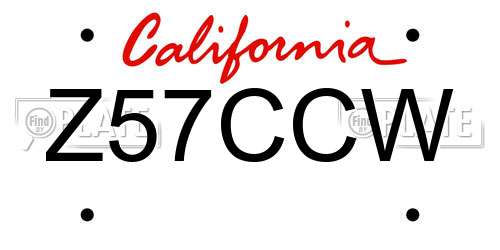 Z57CCW California License Plate