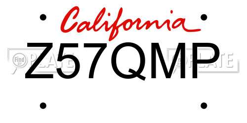 Z57QMP California License Plate