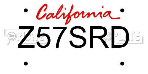 Z57SRD California License Plate