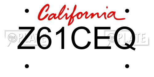 Z61CEQ California License Plate
