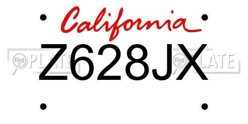 Z628JX California License Plate