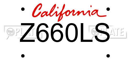 Z660LS California License Plate