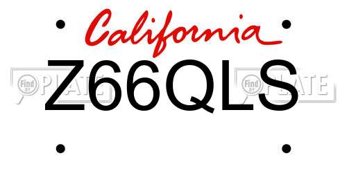 Z66QLS California License Plate