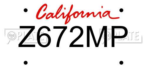 Z672MP California License Plate