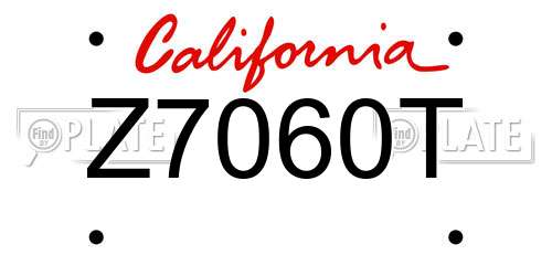 Z7060T California License Plate
