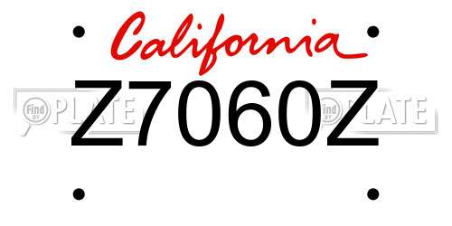 Z7060Z California License Plate