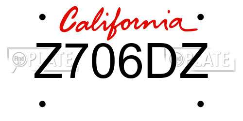 Z706DZ California License Plate