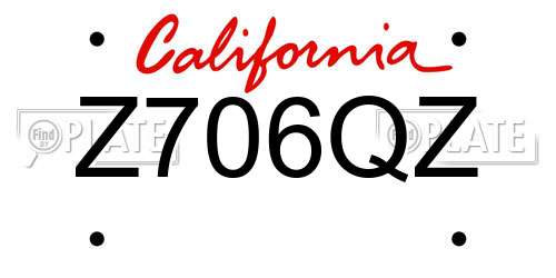 Z706QZ California License Plate