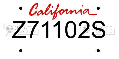 Z71102S California License Plate