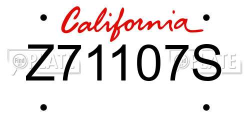 Z71107S California License Plate