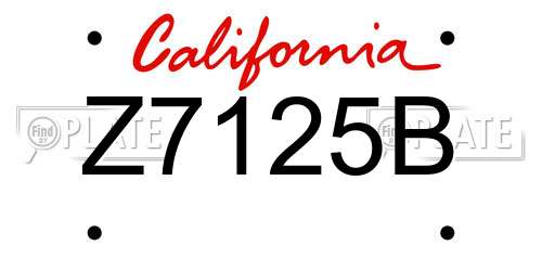 Z7125B California License Plate