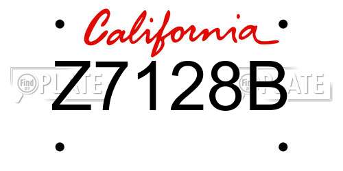 Z7128B California License Plate