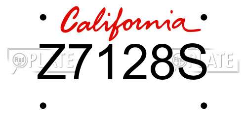 Z7128S California License Plate