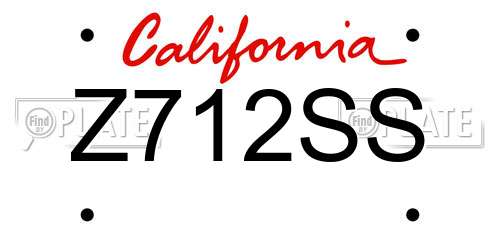 Z712SS California License Plate