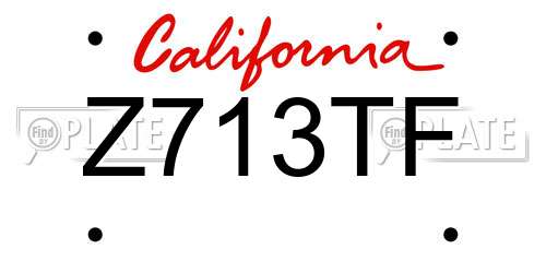 Z713TF California License Plate