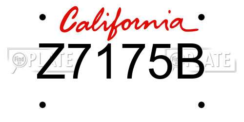 Z7175B California License Plate