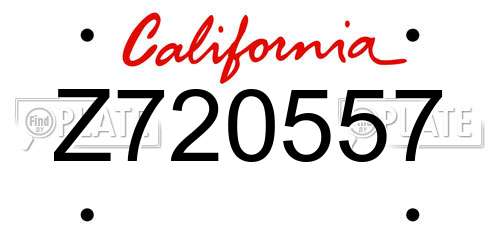 Z720557 California License Plate