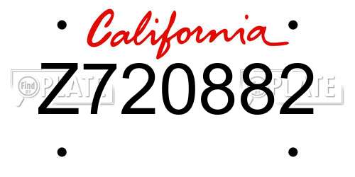 Z720882 California License Plate