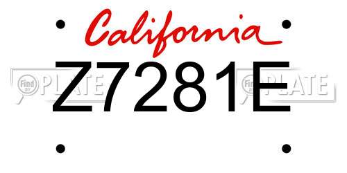 Z7281E California License Plate